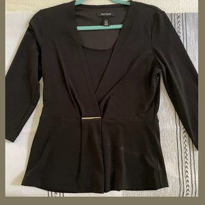 White Houses Black Market Black 3/4 Sleeve Top